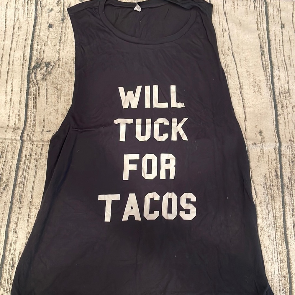 Will Tuck for Tacos Medium Cutoff Tank